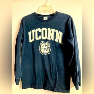 Allstyle Apparel Women’s UConn T-Shirt, Small, Long Sleeves, Blue/White